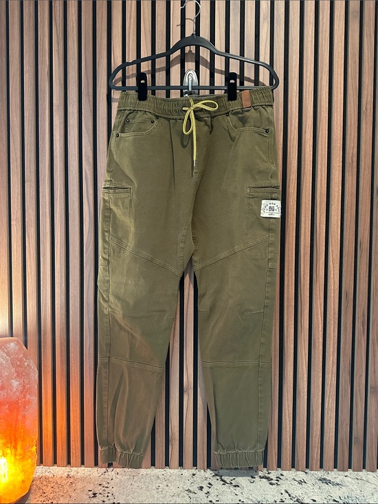 flag nor fail Other - flag nor fail Olive Green Cargo Jogger Pants with Yellow Drawstring